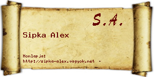 Sipka Alex névjegykártya